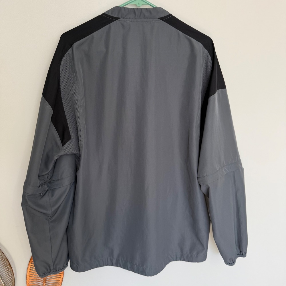 J15 Nike Windbreaker Jacket Convertible Removable Sleeves Vented Gray Black - Picture 6 of 8